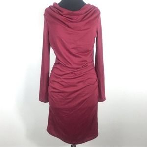 NWOT Renee C Burgundy Cowlneck Long Sleeve Dress